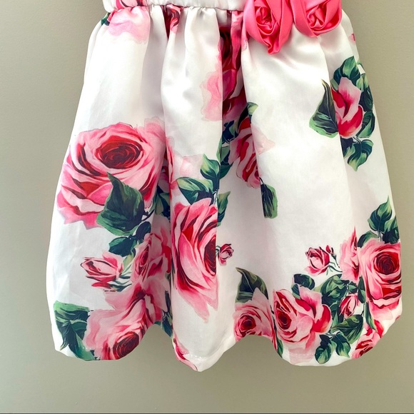 Pink and White floral Easter dress 5-6 - Picture 4 of 4